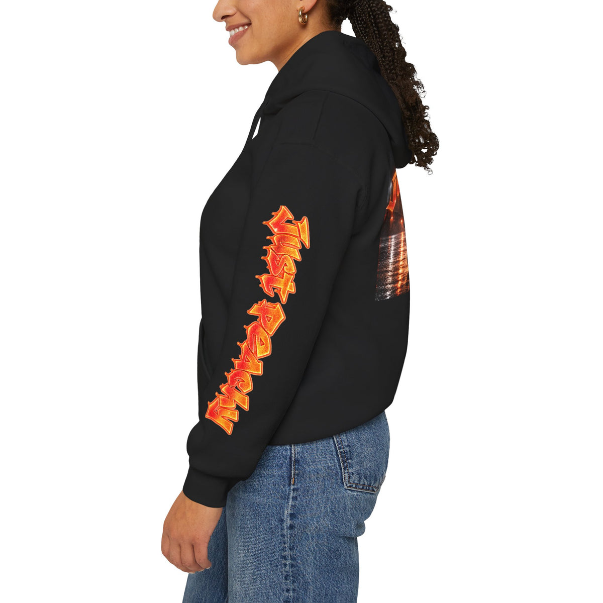 Motorcycle Hoodie — 'Just Reachin'' Neon Bike Graphic Pullover