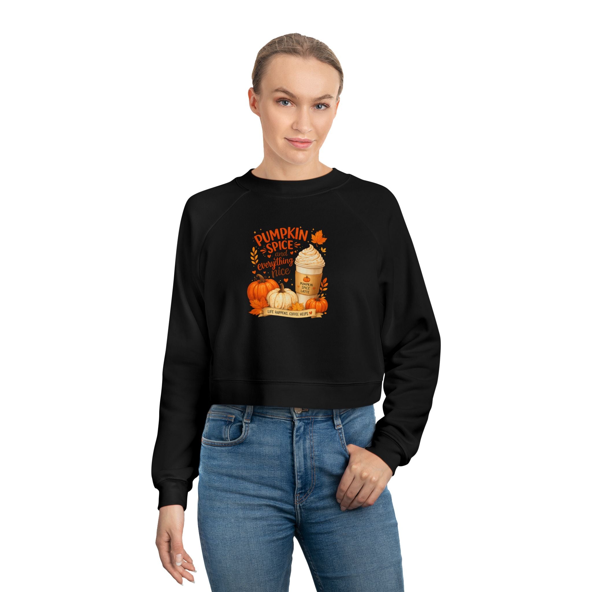 Pumpkin Spice Latte Cropped Pullover
