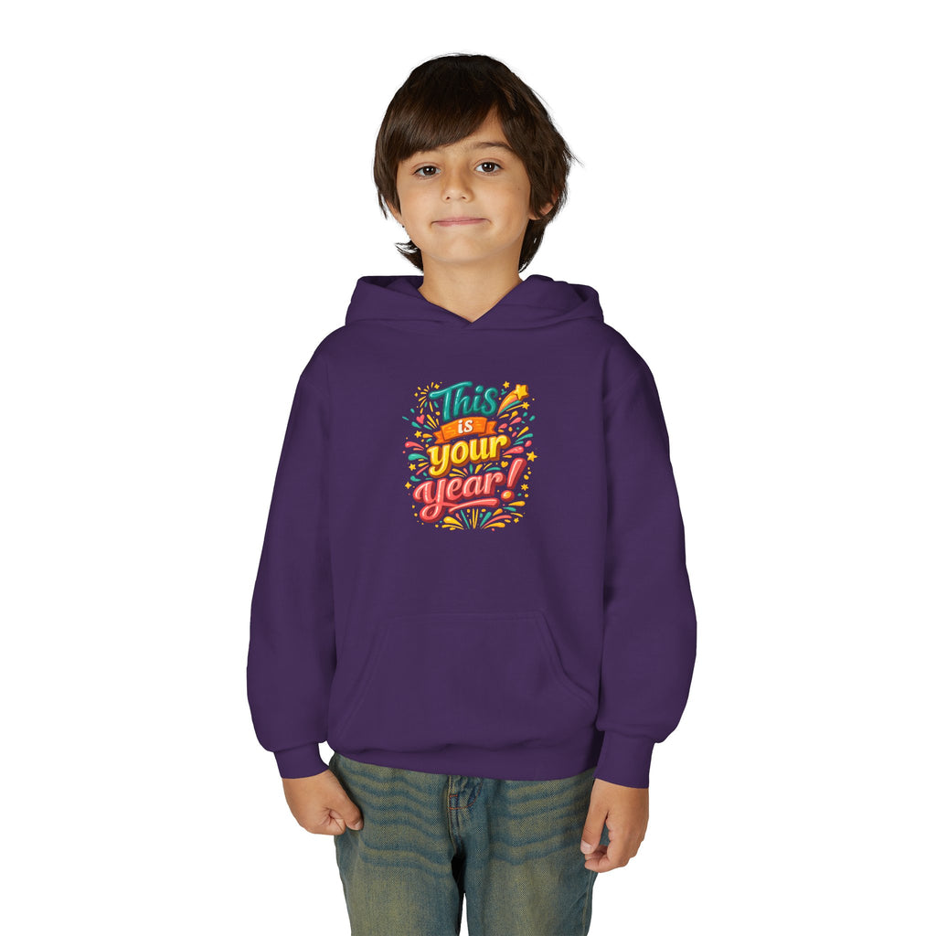Youth Hoodie - "This Is Your Year" Motivational Graphic Sweatshirt
