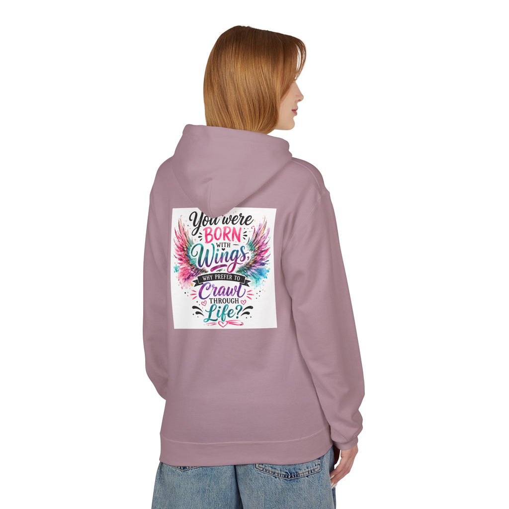 Wings Hoodie — "You Were Born With Wings" Inspirational Pullover