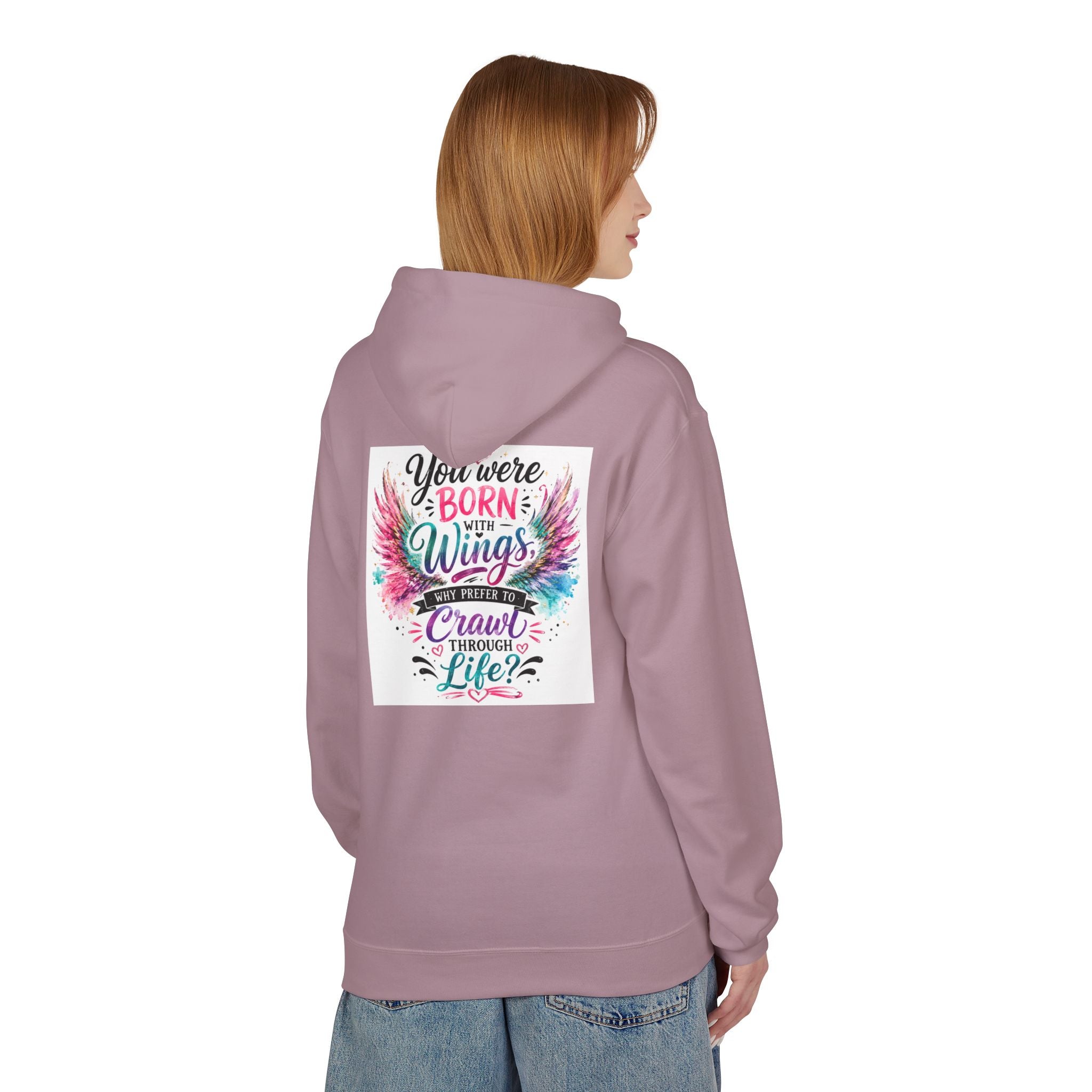 Wings Hoodie — "You Were Born With Wings" Inspirational Pullover