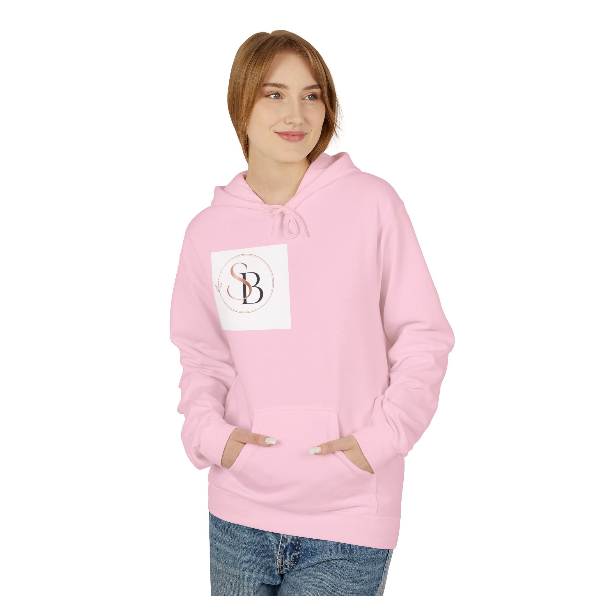 Monogram SB Minimal Logo Hoodie – Elegant Rose Gold Initials Pullover