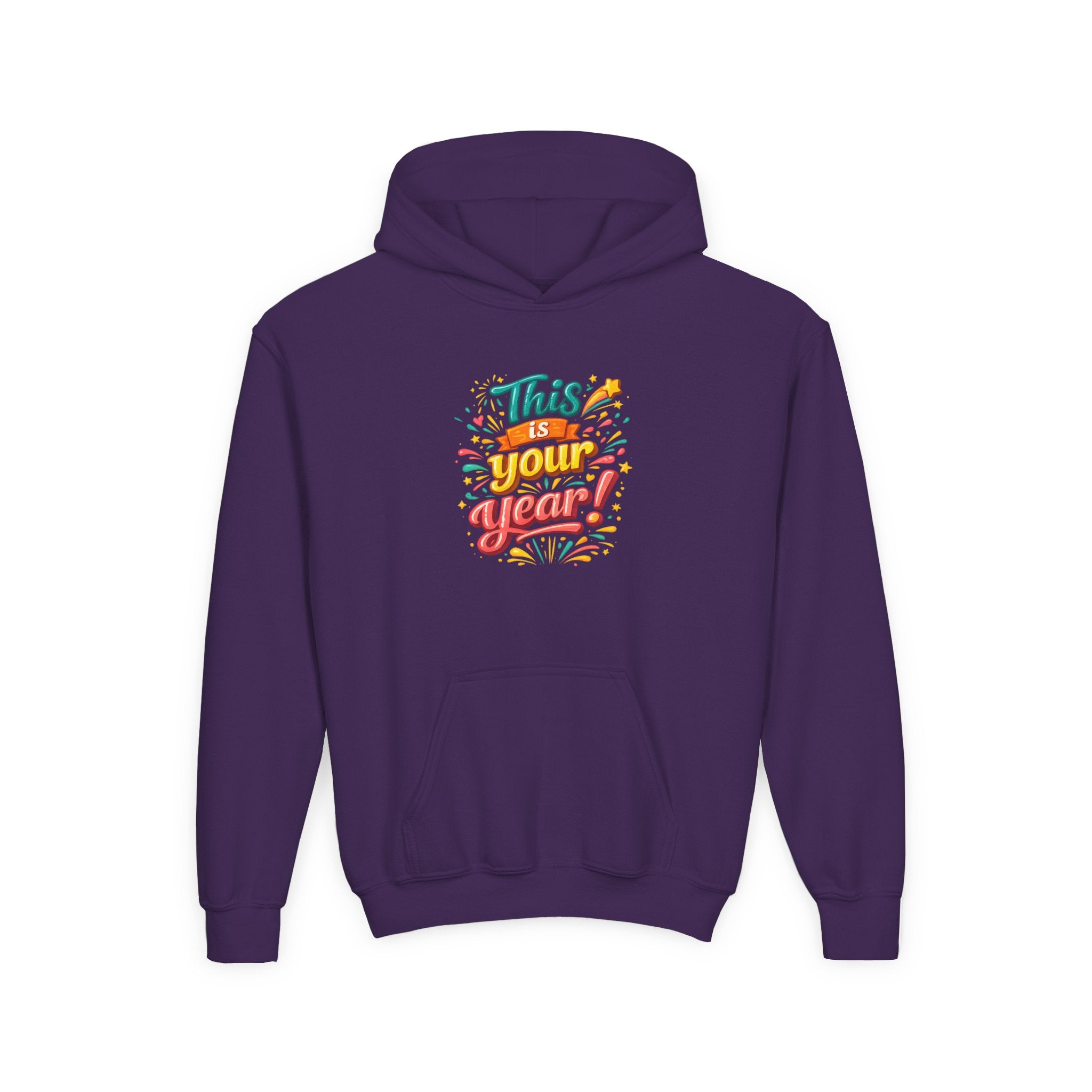 Youth Hoodie - "This Is Your Year" Motivational Graphic Sweatshirt