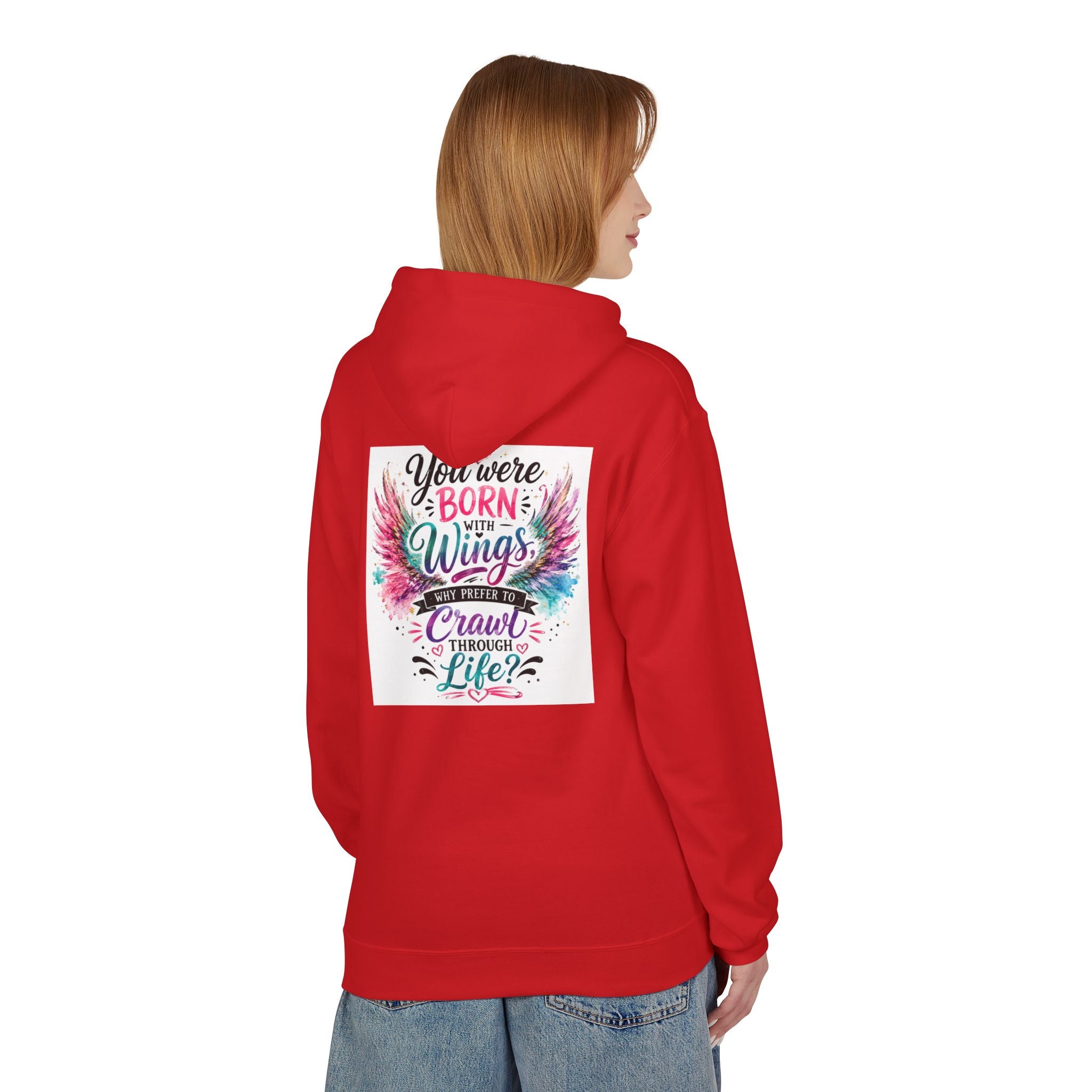 Wings Hoodie — "You Were Born With Wings" Inspirational Pullover