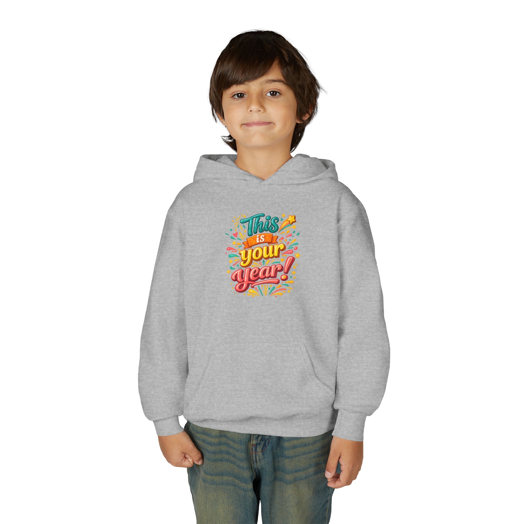 Youth Hoodie - "This Is Your Year" Motivational Graphic Sweatshirt