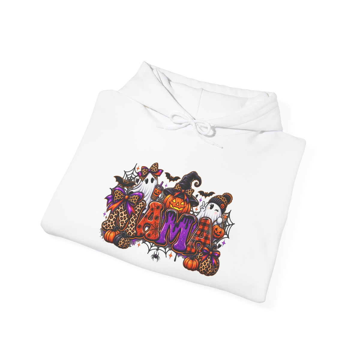 Halloween Mama Hoodie — Cute Spooky Pumpkin & Cat Graphic Sweatshirt (Mama 2026)