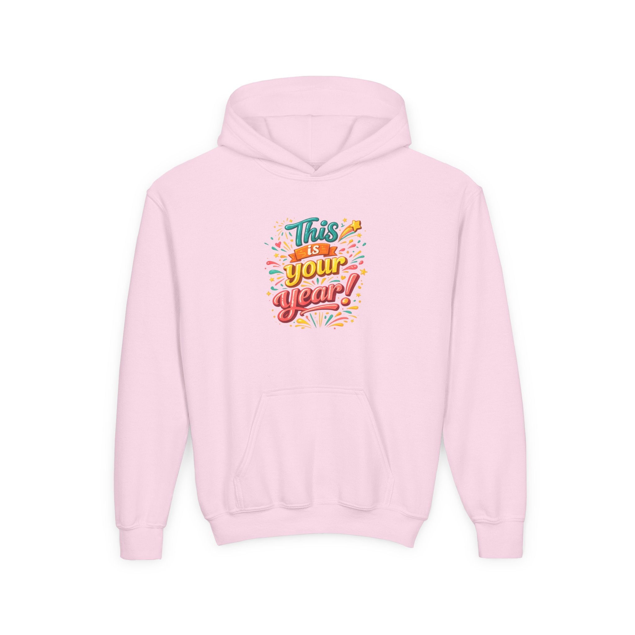 Youth Hoodie - "This Is Your Year" Motivational Graphic Sweatshirt