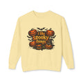 Halloween Sweatshirt — "I Like Spooky Things" Pumpkin & Bats Crewneck