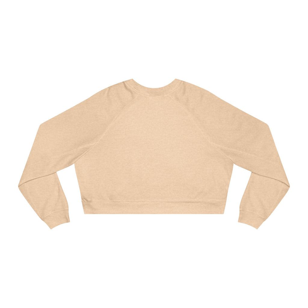Cropped Pullover - "Girl I Am" Floral Graphic Fleece