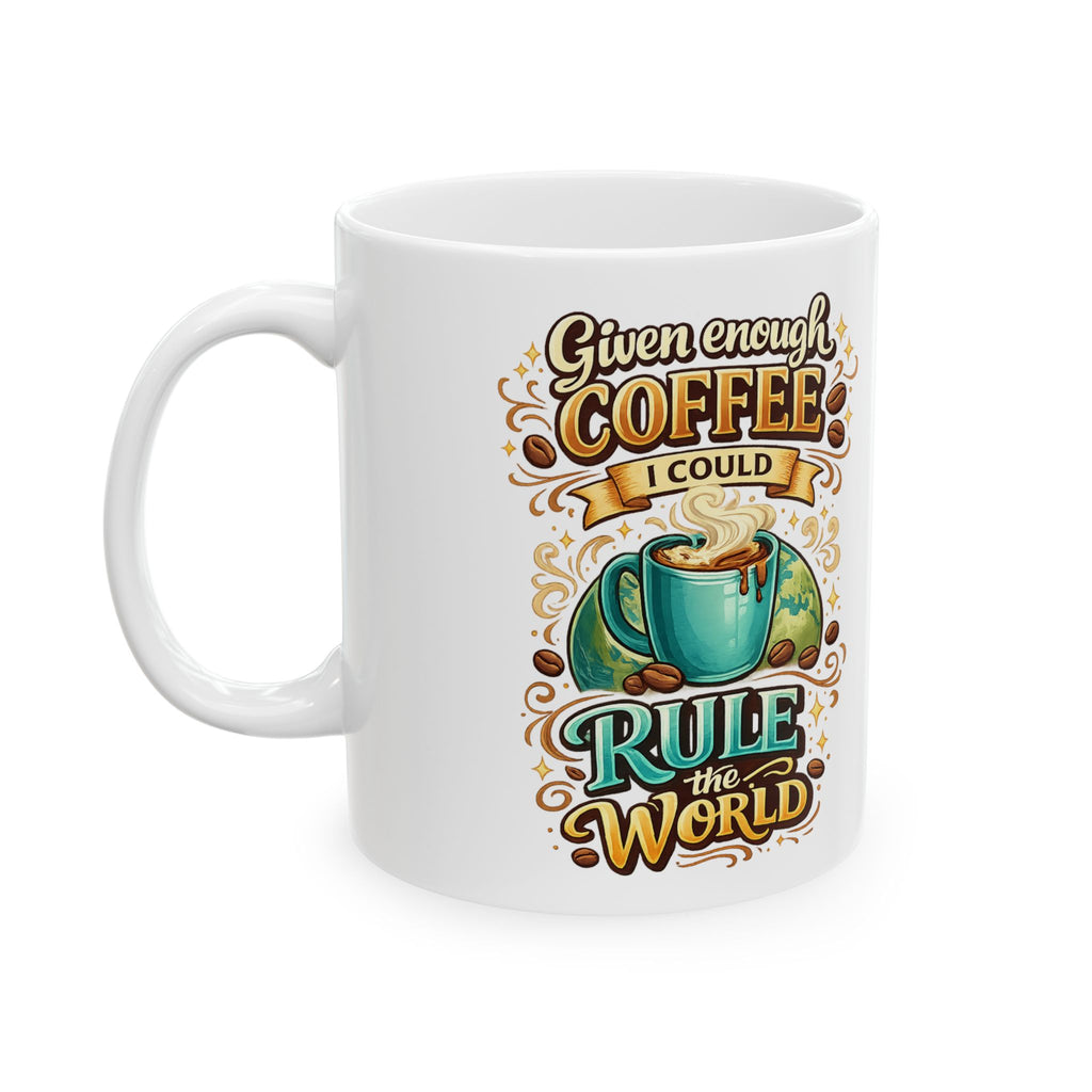 Adventure Whiskey & Coffee Ceramic Mug — 'Enough Coffee' Travel Nature Graphic (11oz/15oz)
