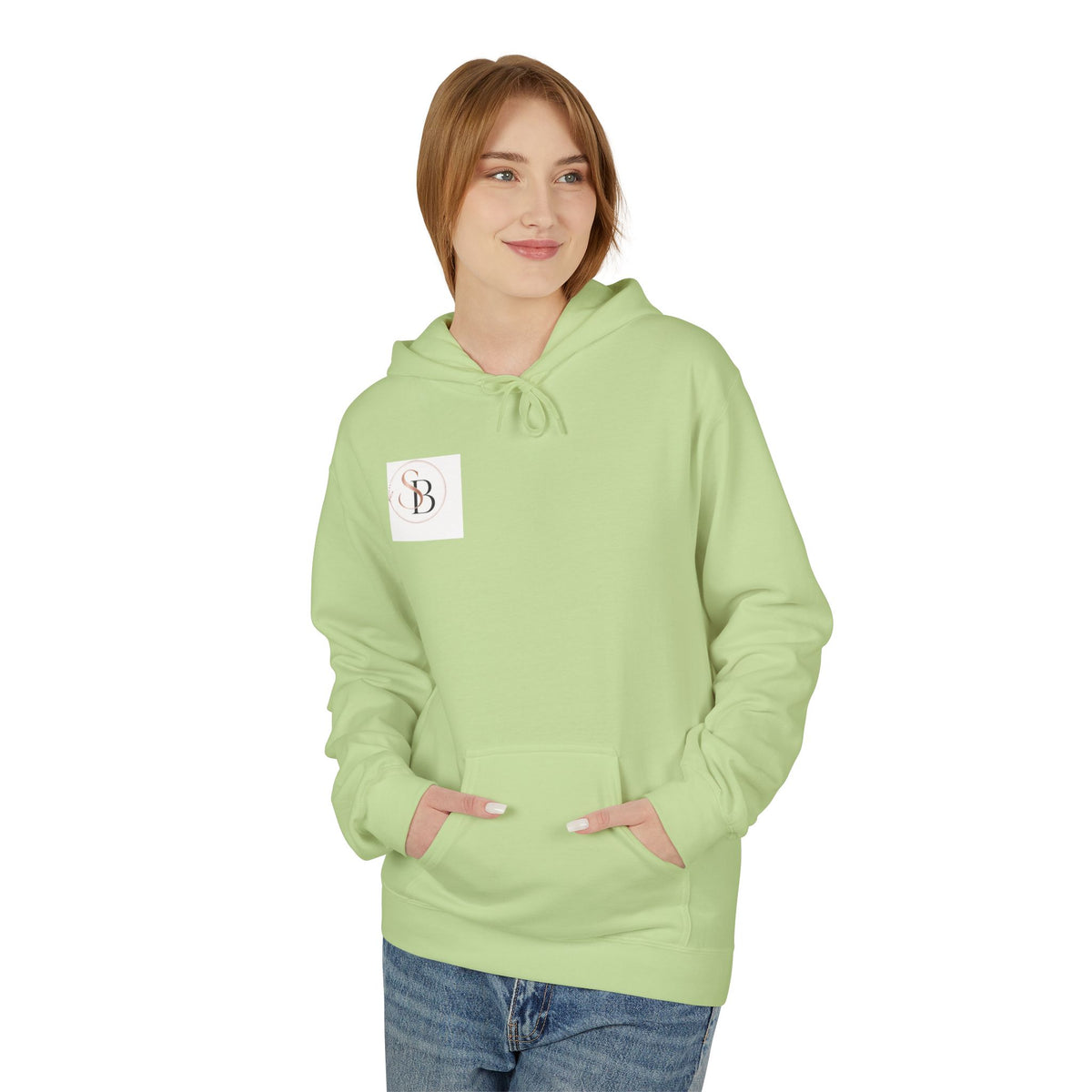 Monogram SB Minimal Logo Hoodie – Elegant Rose Gold Initials Pullover