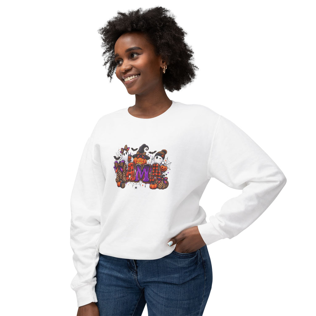 Halloween Mom Crewneck Sweatshirt — Cute Pumpkin Witch Cats Autumn Graphic