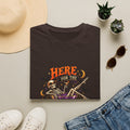 Here for the Boos Halloween T-Shirt — Skeleton Cauldron & Pumpkin Graphic Tee