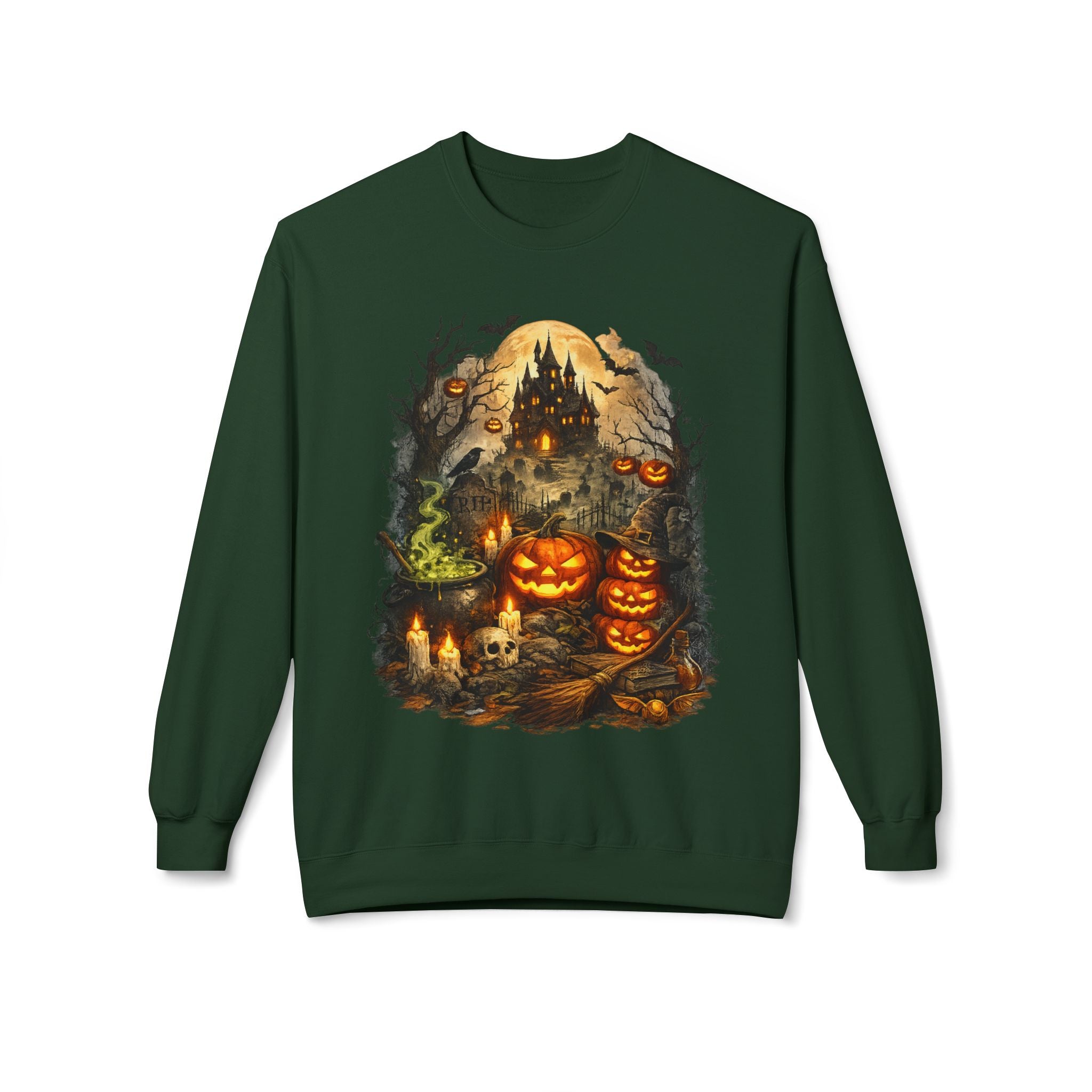 Halloween Haunted Pumpkin Crewneck Sweatshirt