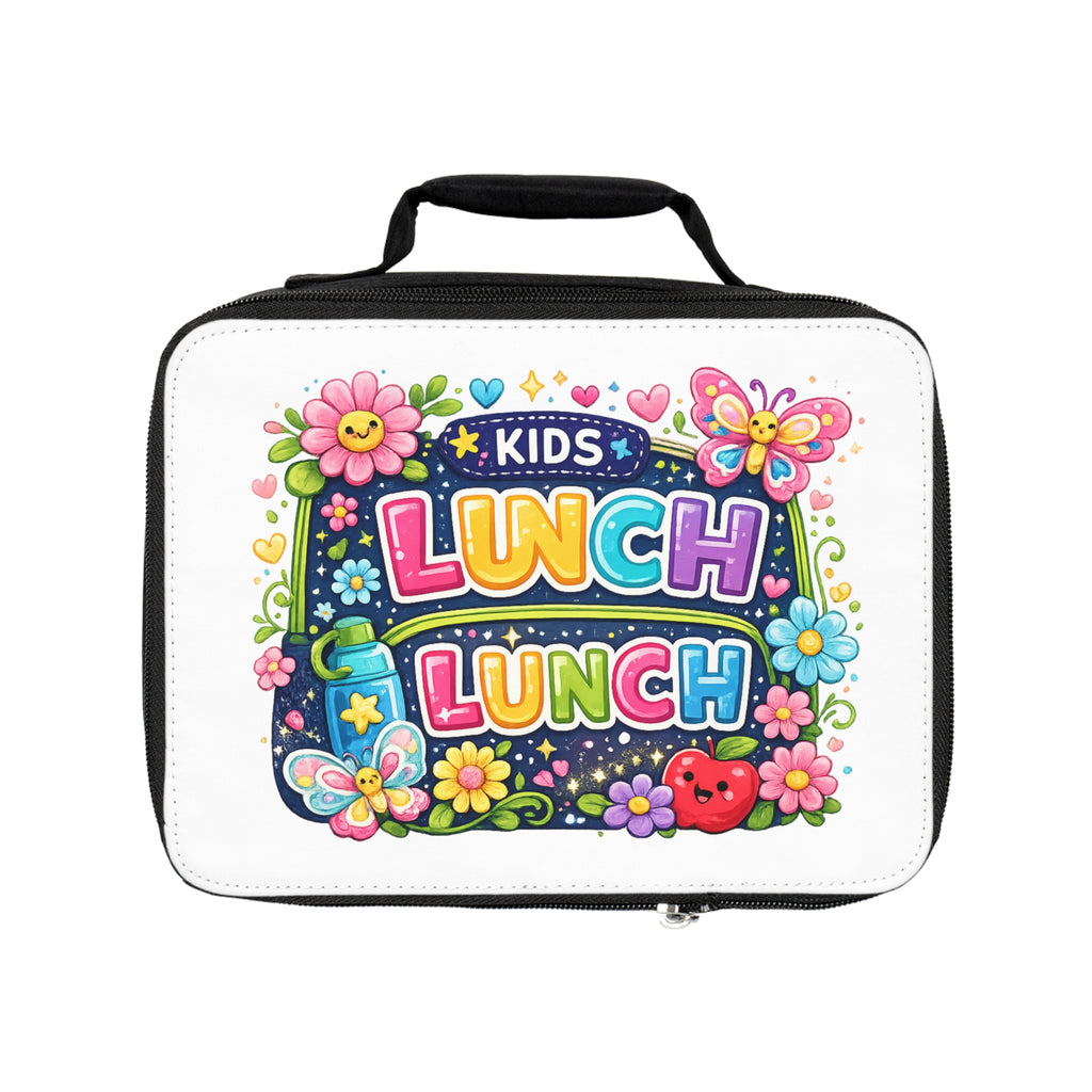 Kids Lunch Bag — Colorful Floral "Lunch Lunch" Insulated Bento Bag for School