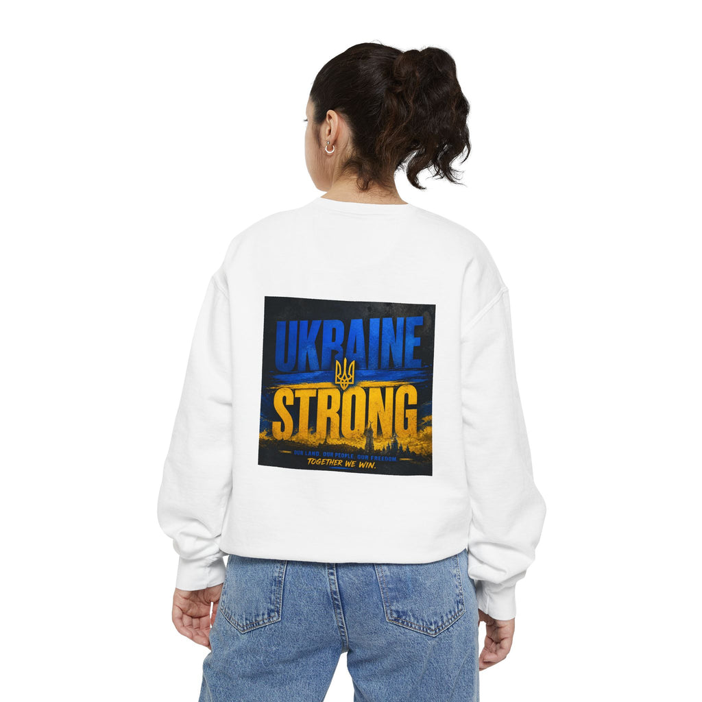 Ukraine Strong Sweatshirt — Heart Flag Crewneck