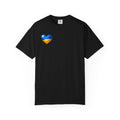 T-Shirt — USA & Ukraine Flag Heart Graphic Tee (Back Flag Image)