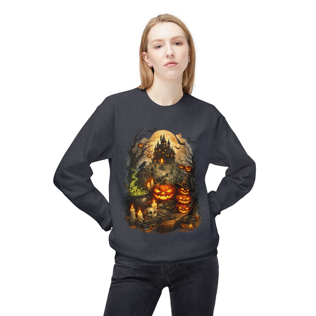 Halloween Haunted Pumpkin Crewneck Sweatshirt