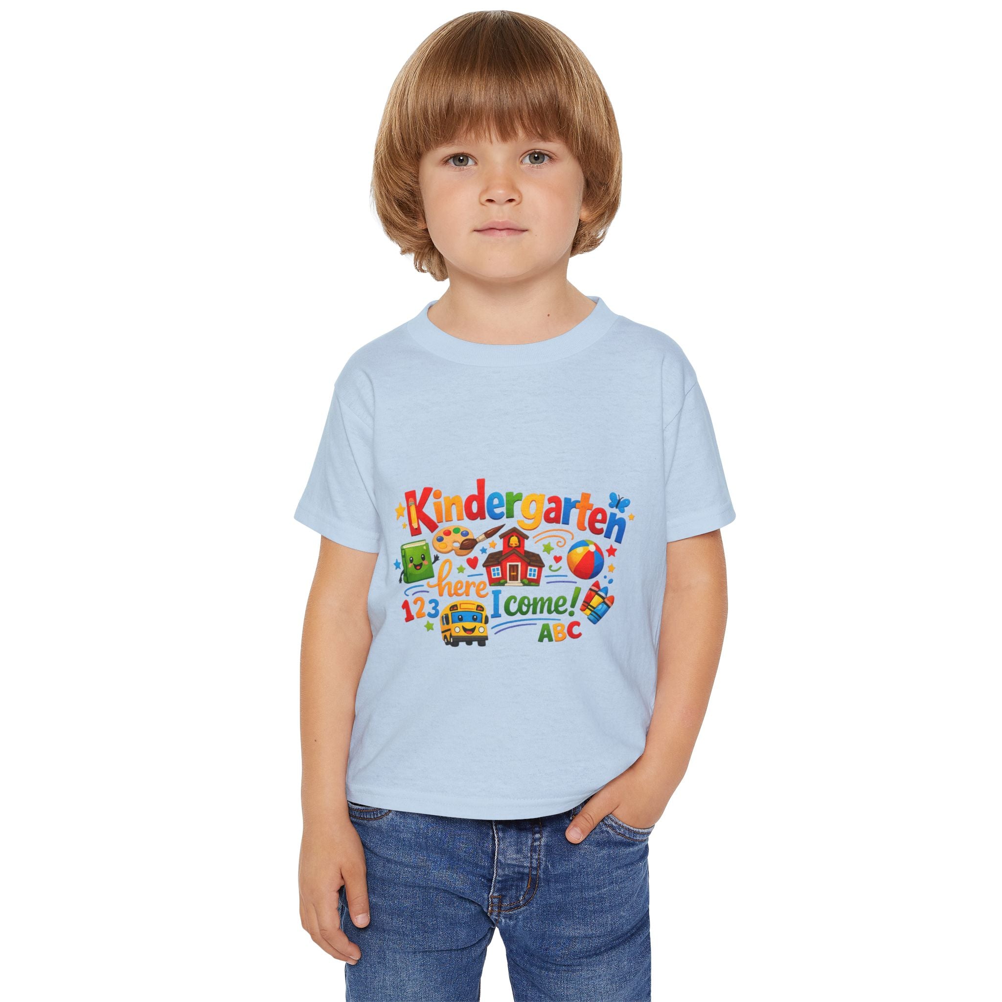 Kindergarten Here I Come Toddler T-Shirt — Back to School Cute Kids Tee