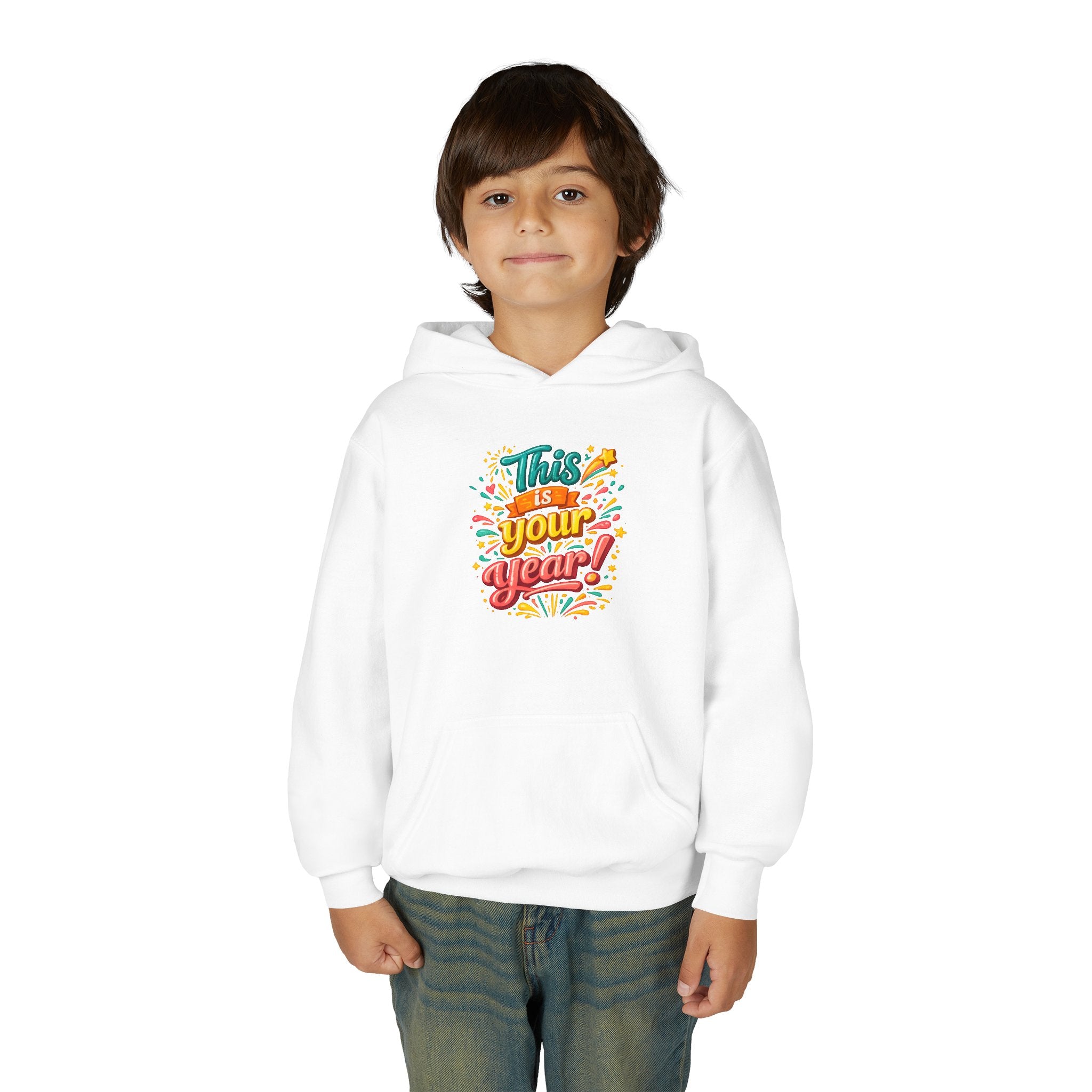 Youth Hoodie - "This Is Your Year" Motivational Graphic Sweatshirt