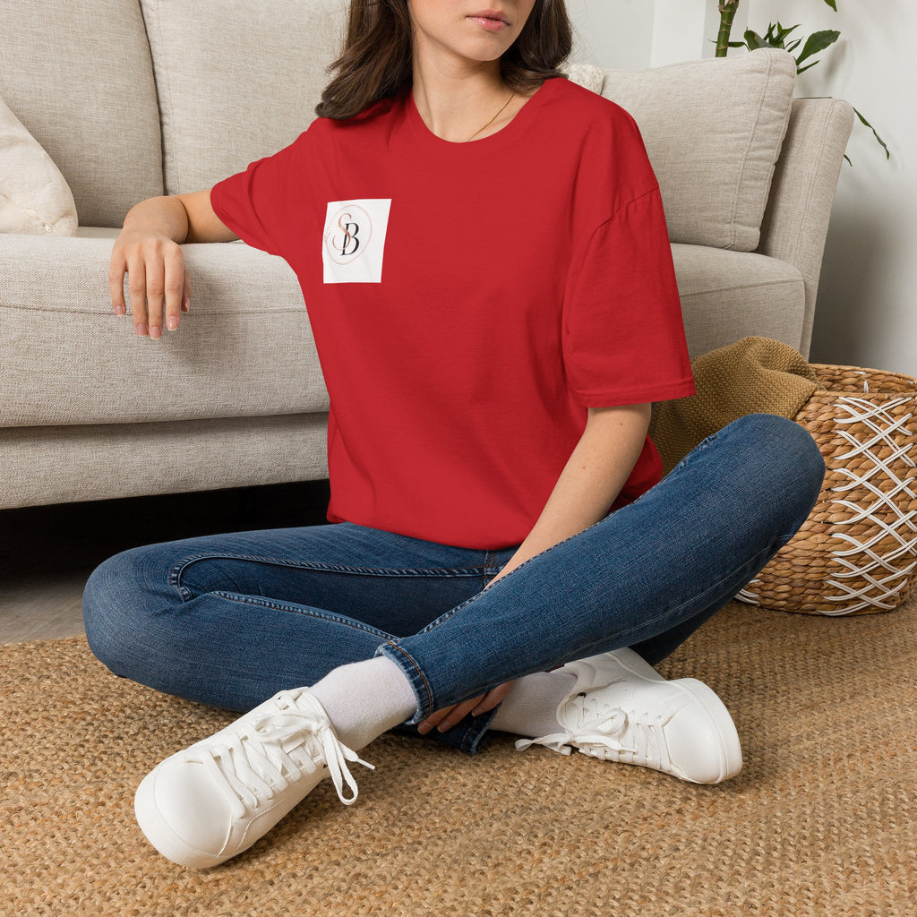 Monogram SB Minimalist T‑Shirt — Rose Gold Circle Logo