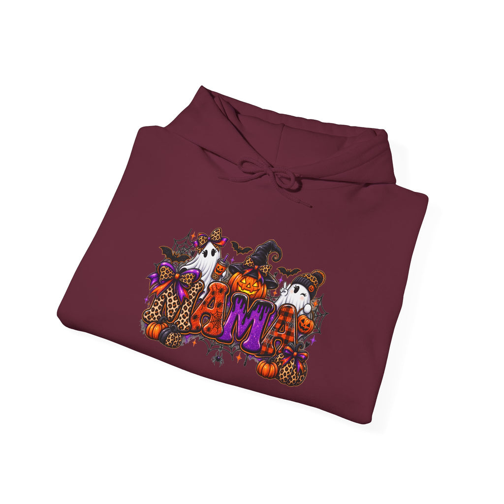 Halloween Mama Hoodie — Cute Spooky Pumpkin & Cat Graphic Sweatshirt (Mama 2026)