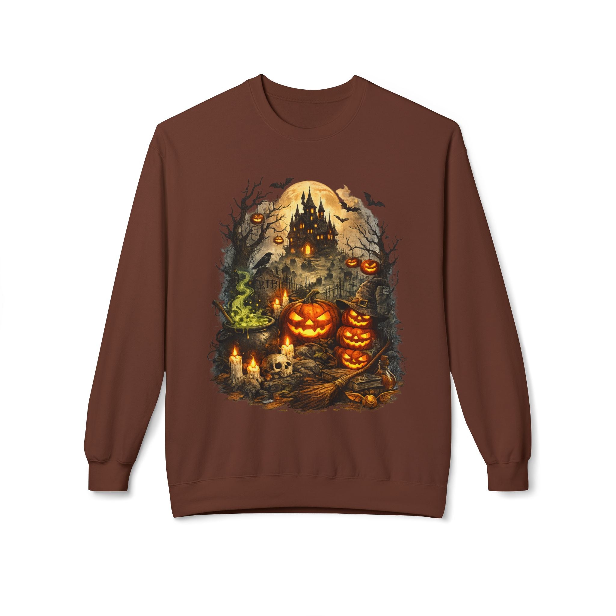 Halloween Haunted Pumpkin Crewneck Sweatshirt