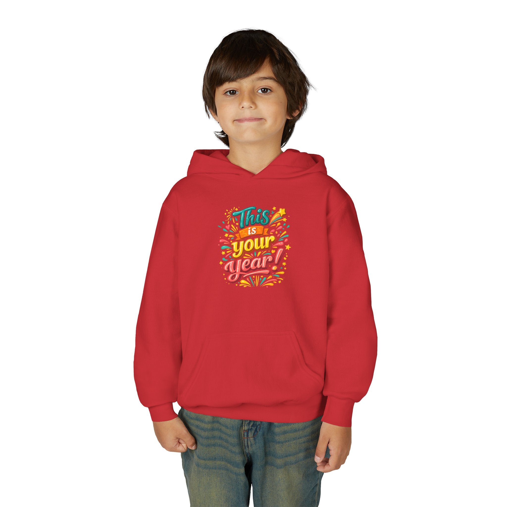 Youth Hoodie - "This Is Your Year" Motivational Graphic Sweatshirt