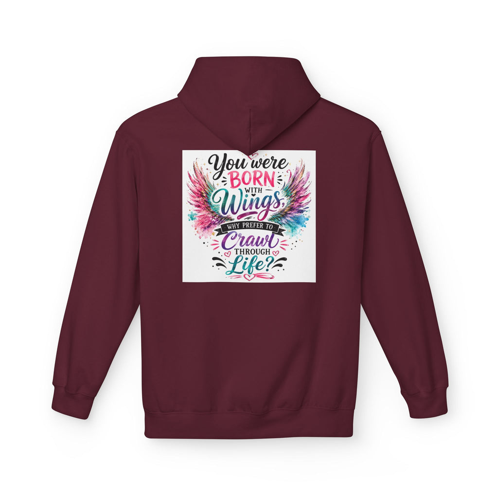 Wings Hoodie — "You Were Born With Wings" Inspirational Pullover