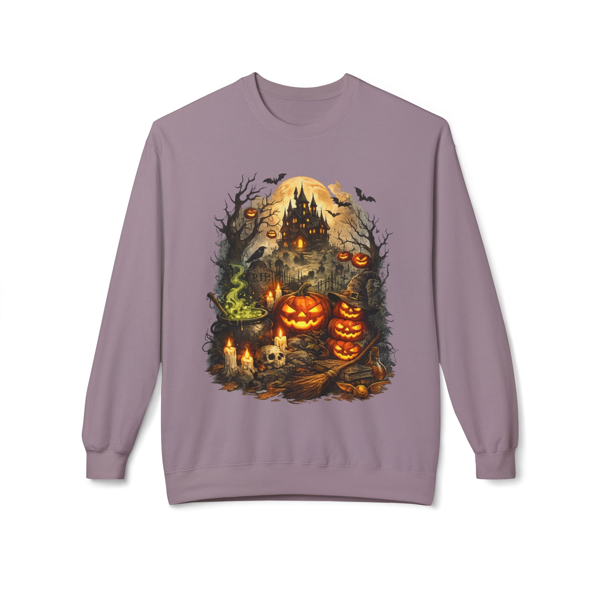 Halloween Haunted Pumpkin Crewneck Sweatshirt