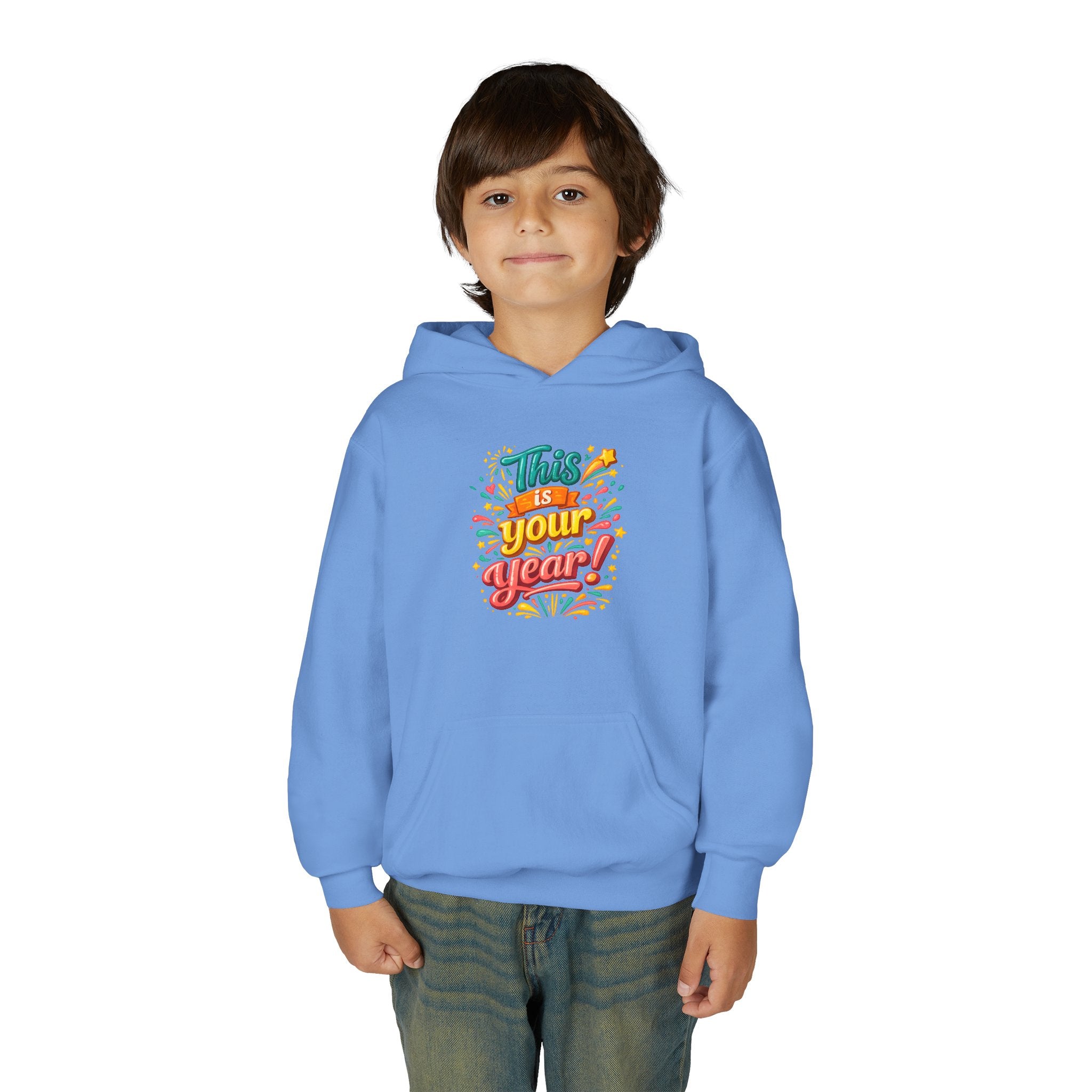 Youth Hoodie - "This Is Your Year" Motivational Graphic Sweatshirt