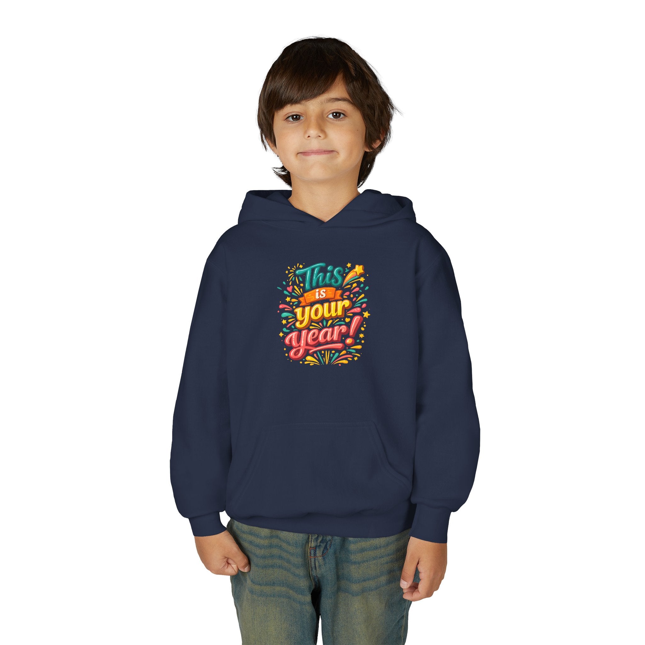 Youth Hoodie - "This Is Your Year" Motivational Graphic Sweatshirt