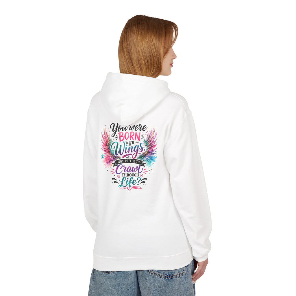 Wings Hoodie — "You Were Born With Wings" Inspirational Pullover