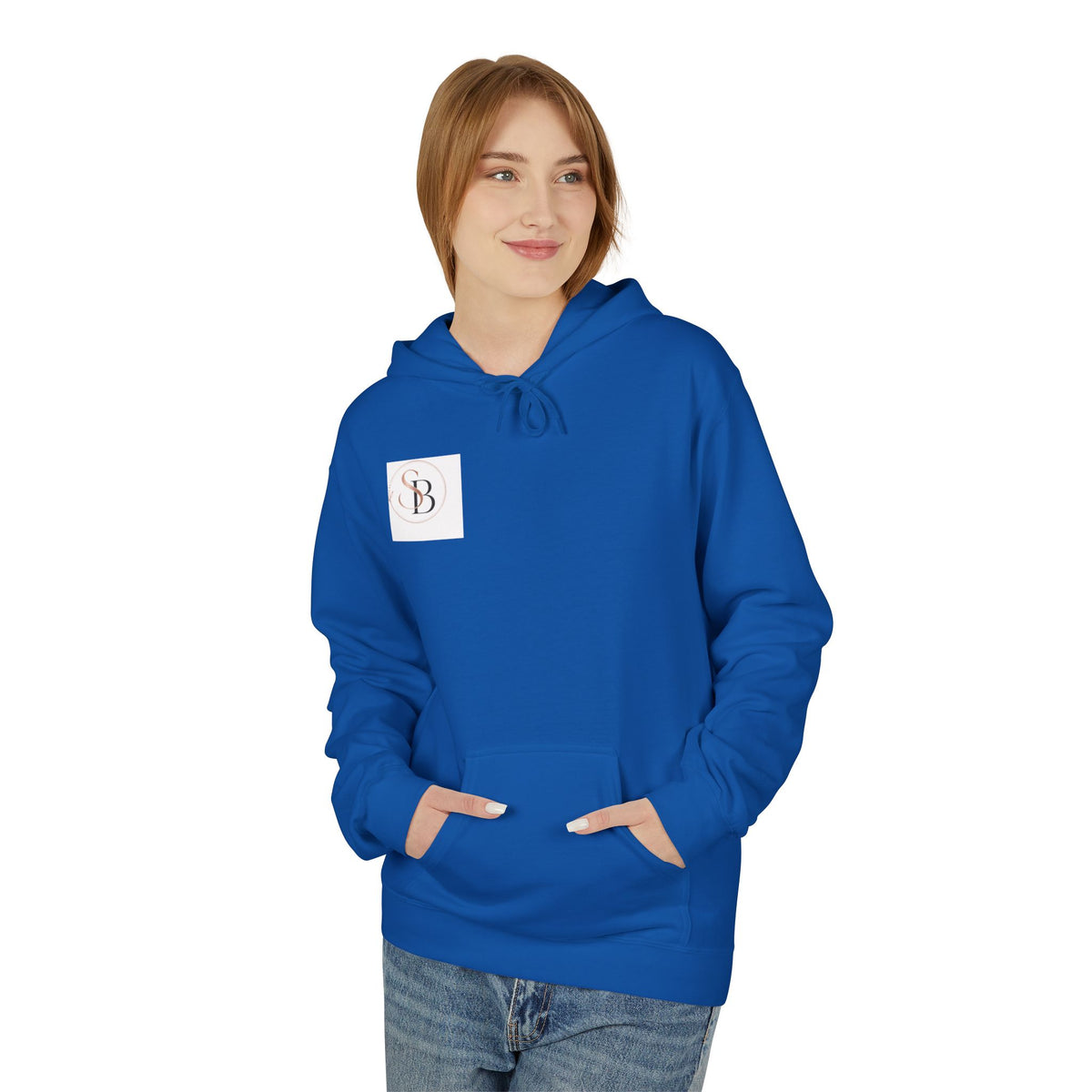 Monogram SB Minimal Logo Hoodie – Elegant Rose Gold Initials Pullover