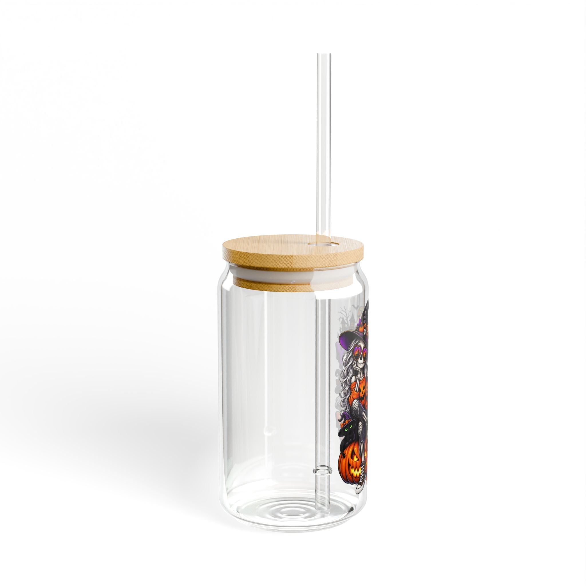Halloween Sipper Glass - "Stay Spooky" 16oz Mason Jar Tumbler with Straw
