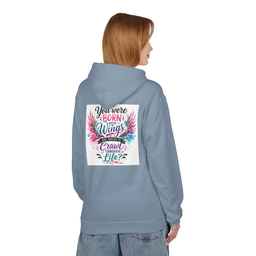 Wings Hoodie — "You Were Born With Wings" Inspirational Pullover