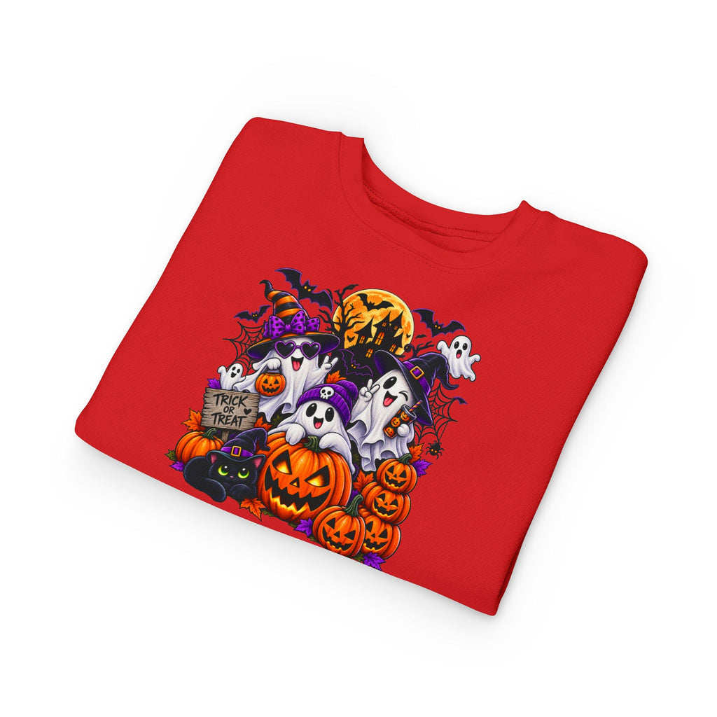 Toddler Sweatshirt — Cute Halloween Ghosts & Jack-O’-Lanterns Design