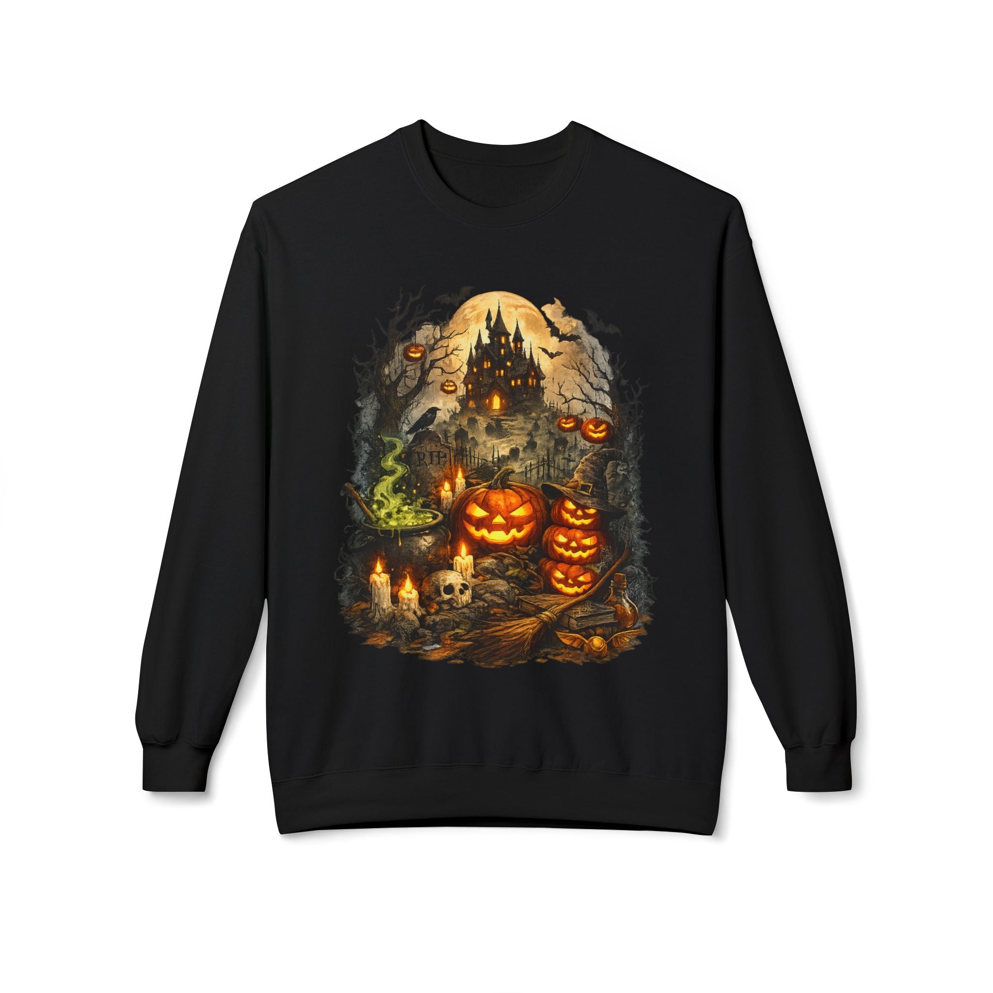 Halloween Haunted Pumpkin Crewneck Sweatshirt