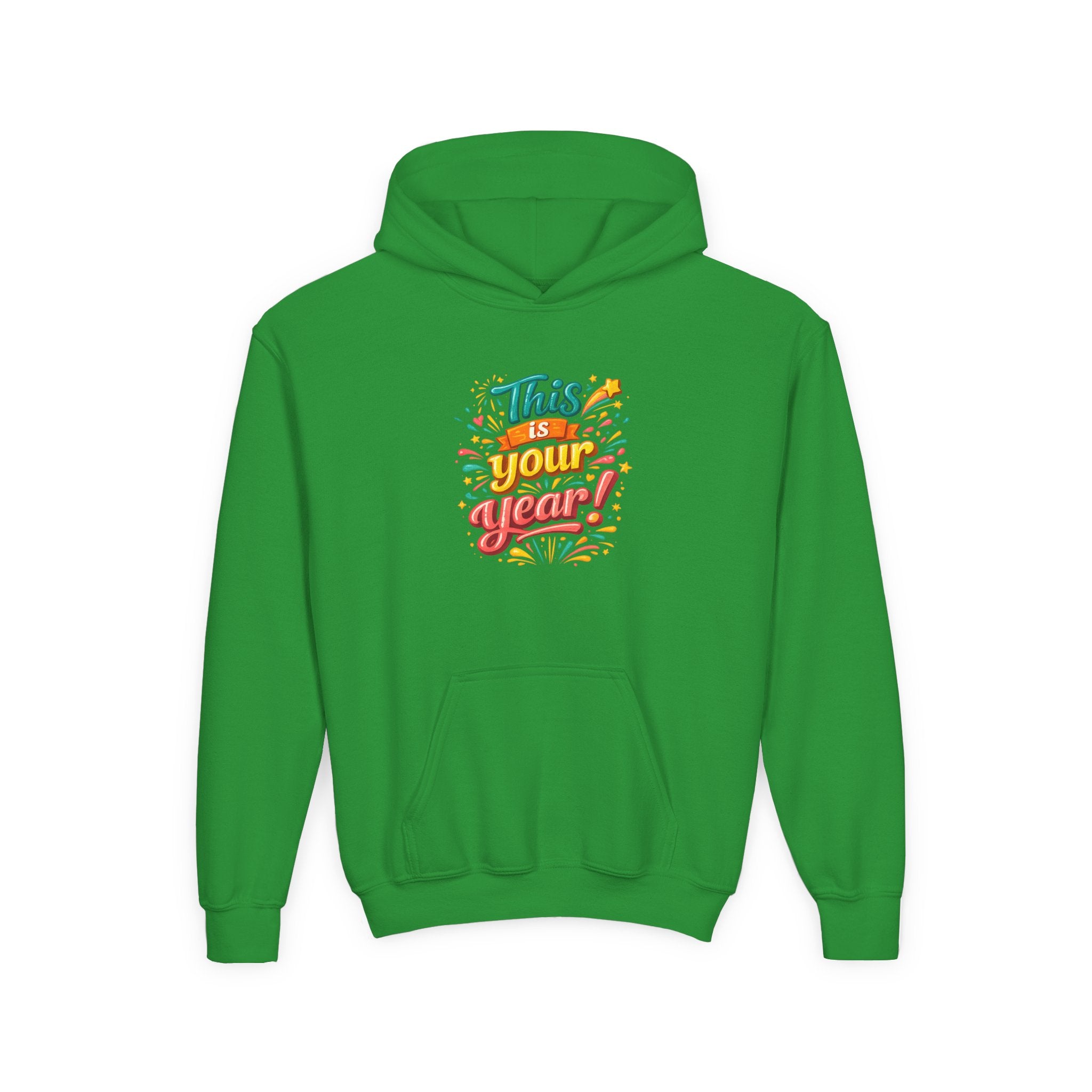 Youth Hoodie - "This Is Your Year" Motivational Graphic Sweatshirt