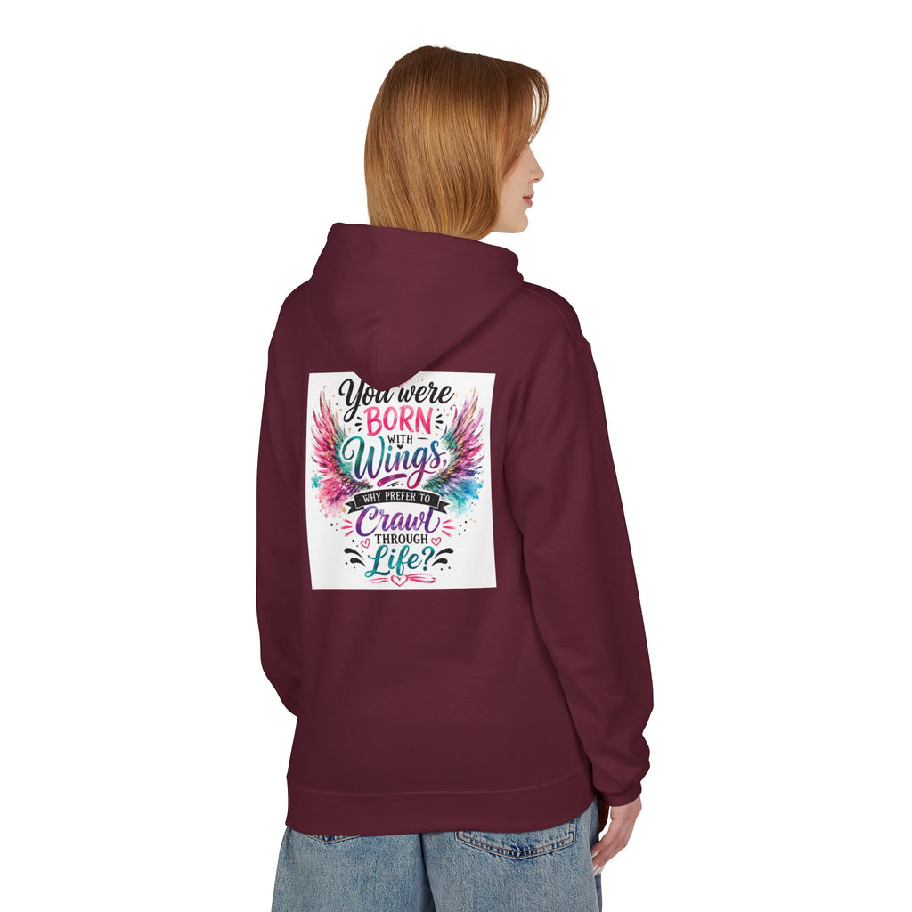Wings Hoodie — "You Were Born With Wings" Inspirational Pullover