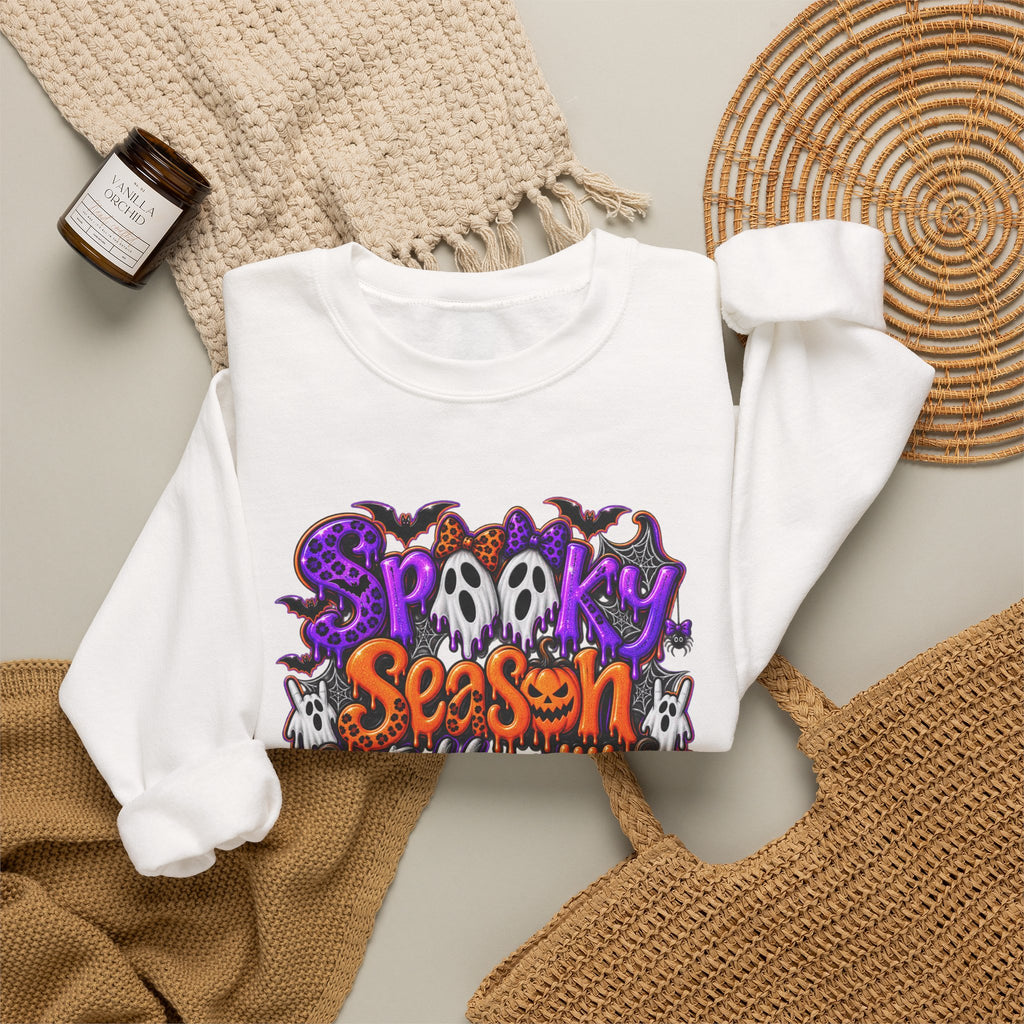 Spooky Season Crewneck Sweatshirt — Halloween Graphic "Spooky Season Is Here"