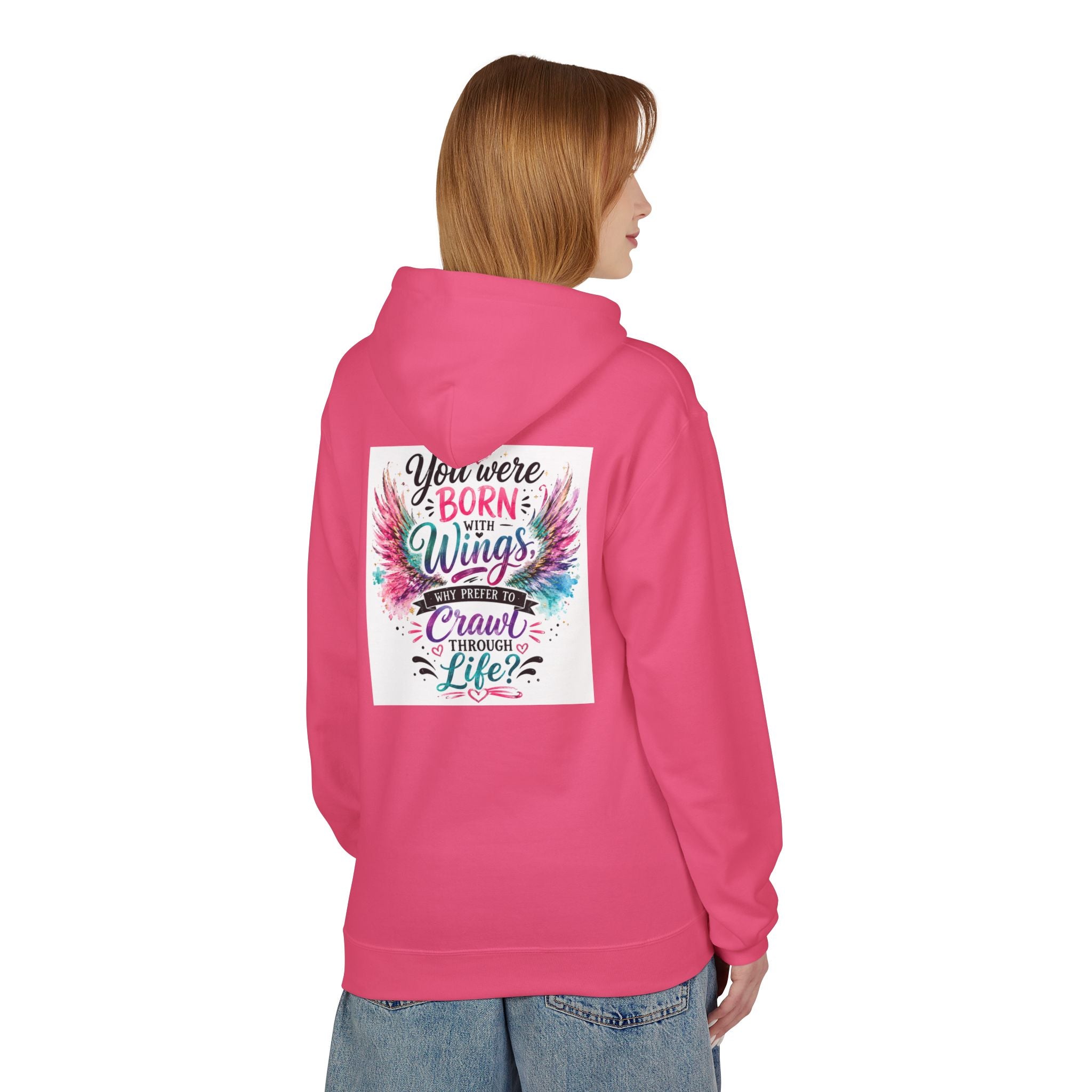 Wings Hoodie — "You Were Born With Wings" Inspirational Pullover