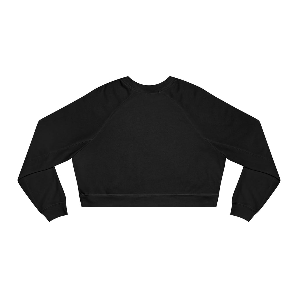 Cropped Pullover - "Girl I Am" Floral Graphic Fleece