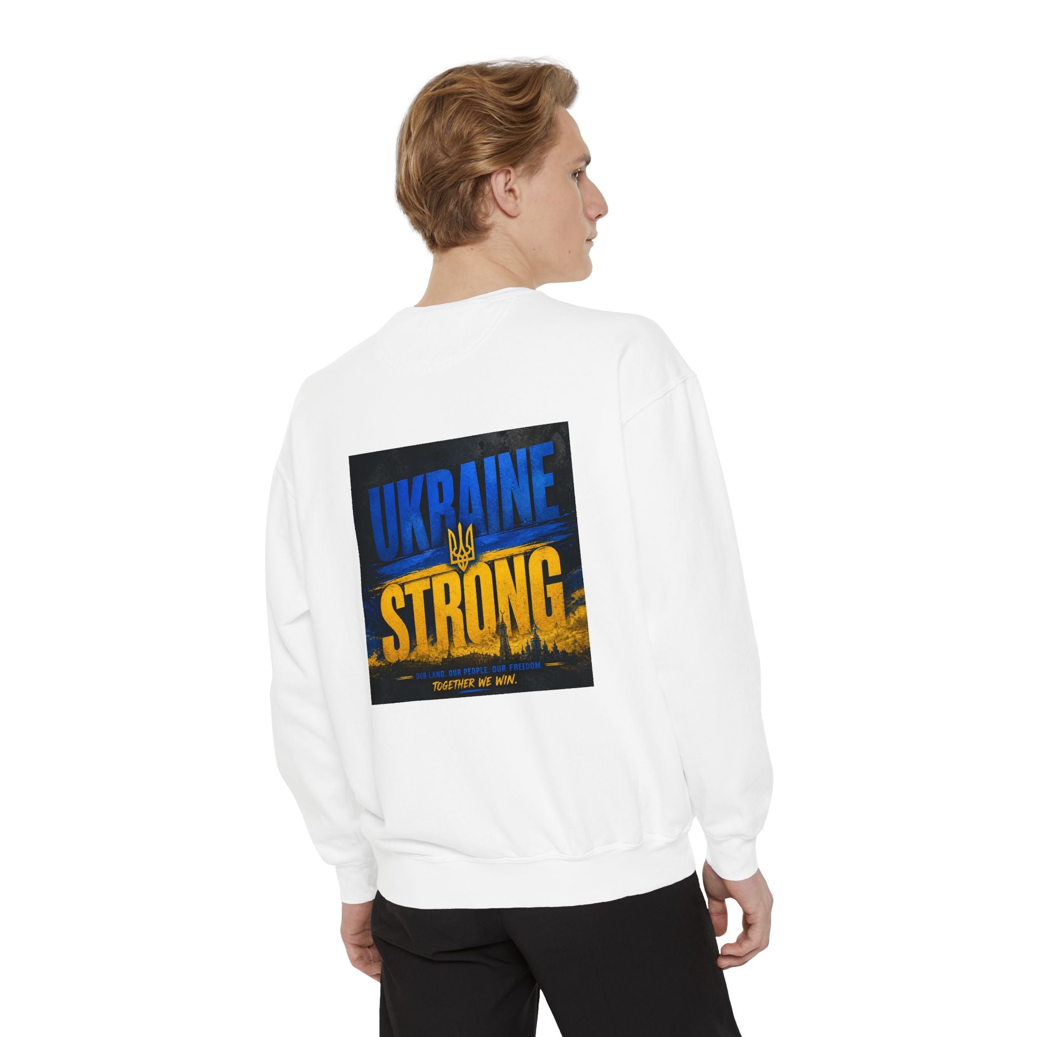 Ukraine Strong Sweatshirt — Heart Flag Crewneck