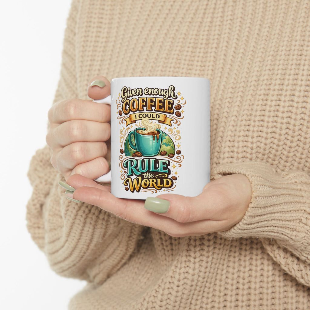 Adventure Whiskey & Coffee Ceramic Mug — 'Enough Coffee' Travel Nature Graphic (11oz/15oz)