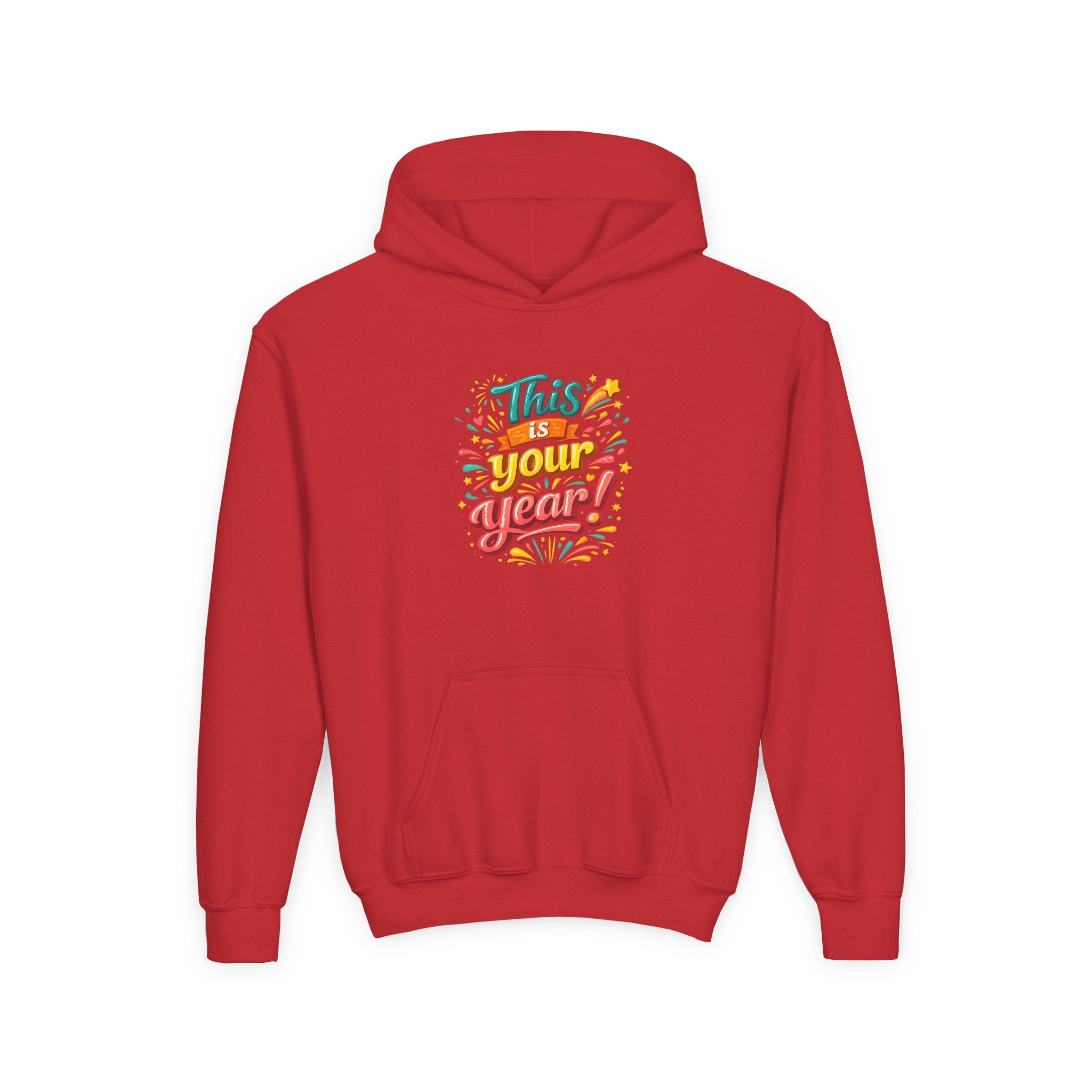 Youth Hoodie - "This Is Your Year" Motivational Graphic Sweatshirt