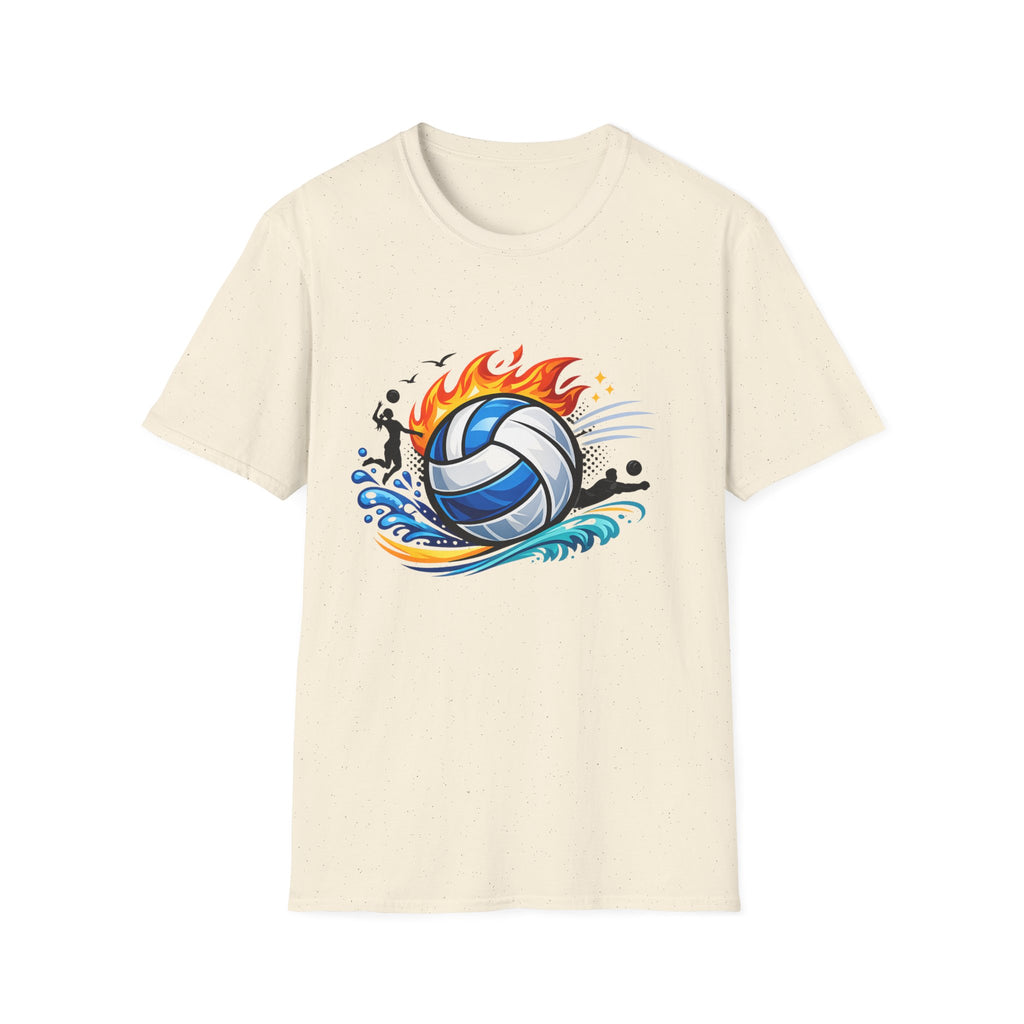 Volleyball Flame Graphic T-Shirt — Beach & Indoor Player Tee