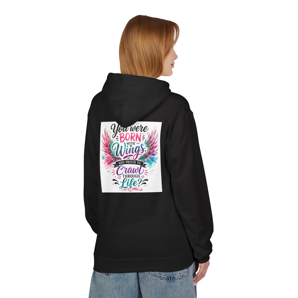 Wings Hoodie — "You Were Born With Wings" Inspirational Pullover