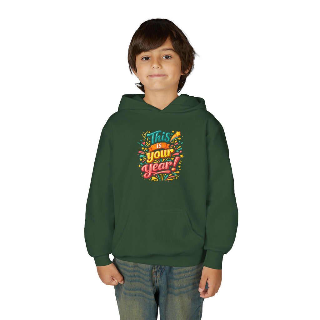 Youth Hoodie - "This Is Your Year" Motivational Graphic Sweatshirt