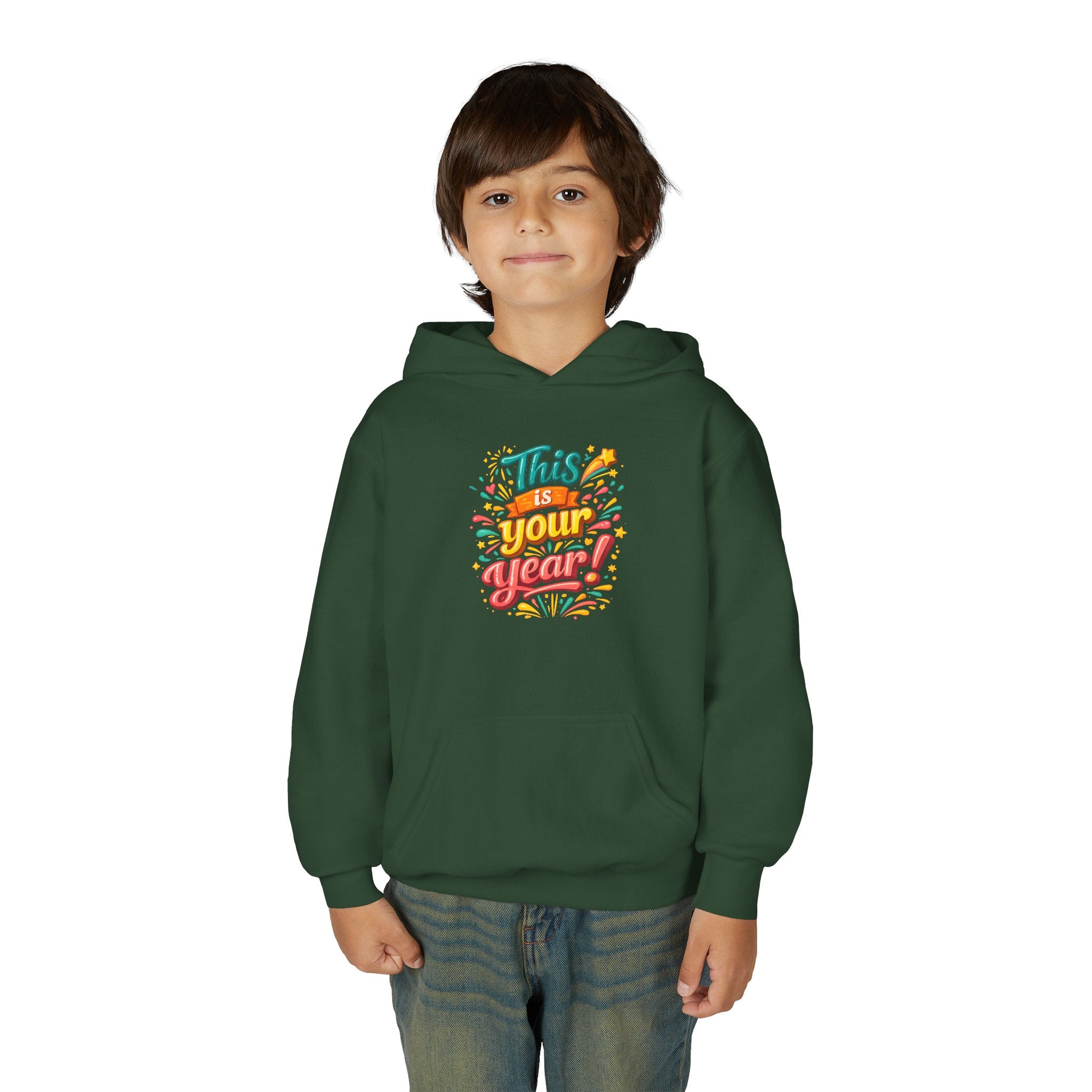 Youth Hoodie - "This Is Your Year" Motivational Graphic Sweatshirt